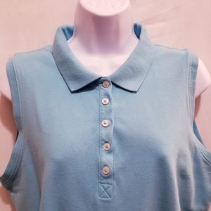 LL Bean Sleeveless Aqua Polo Shirt - Size XL